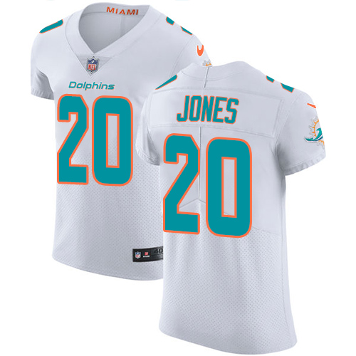 Nike Dolphins #20 Reshad Jones White Men's Stitched NFL Vapor Untouchable Elite Jersey - Click Image to Close